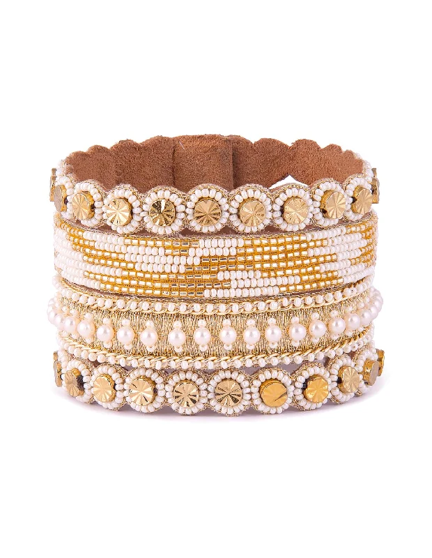 Bracelets with woven leather for rustic style -Sandy Bracelet