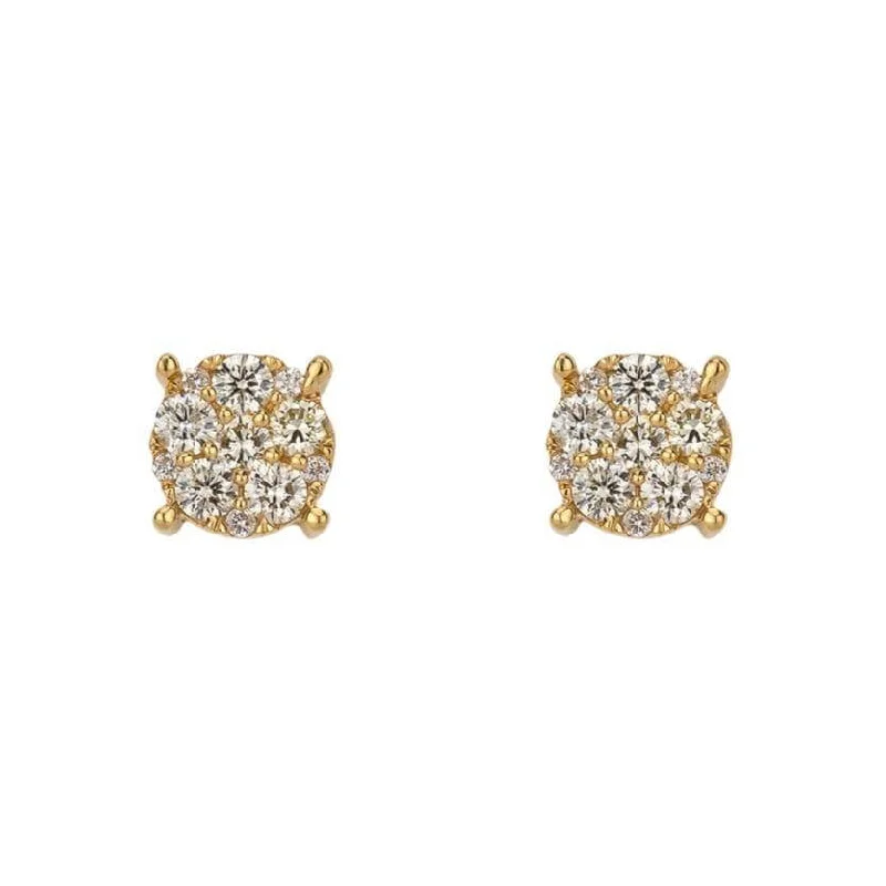 Hoop earrings with stacked layers for a bold and textured design-0.74CT Diamond Earrings