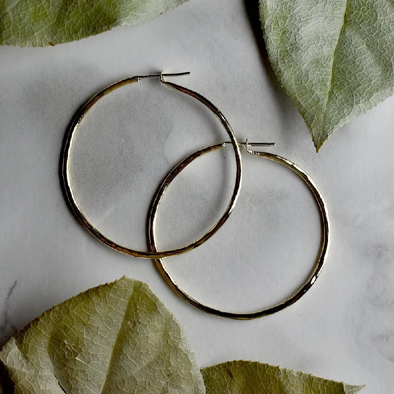 Best hoop earrings with vintage rhinestone embellishments for a retro-glam effect-Hammered Hoop Earrings