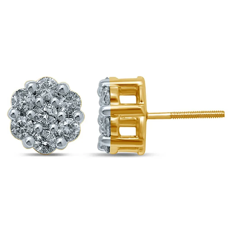 Best hoop earrings with geometric pendants for a modern, chic appeal-10K 1.47-1.53CT D-FLOWER EARRING