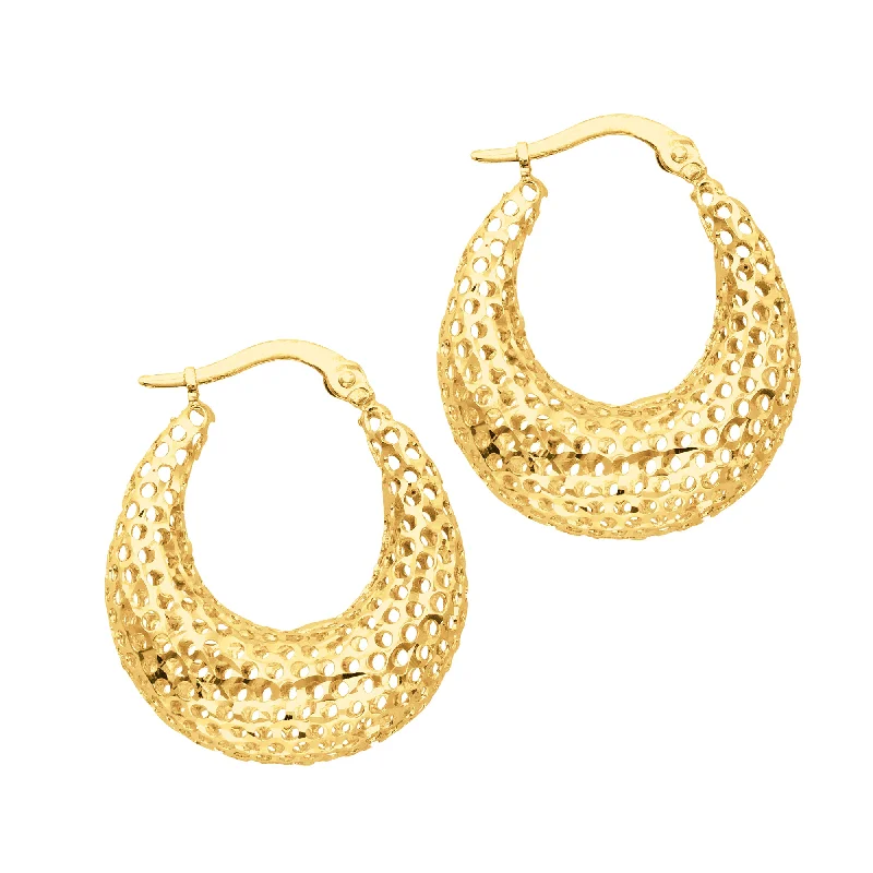 Best hoop earrings with minimalist designs for a clean and modern aesthetic-14K Gold Graduated Open Pattern Hoop Earring