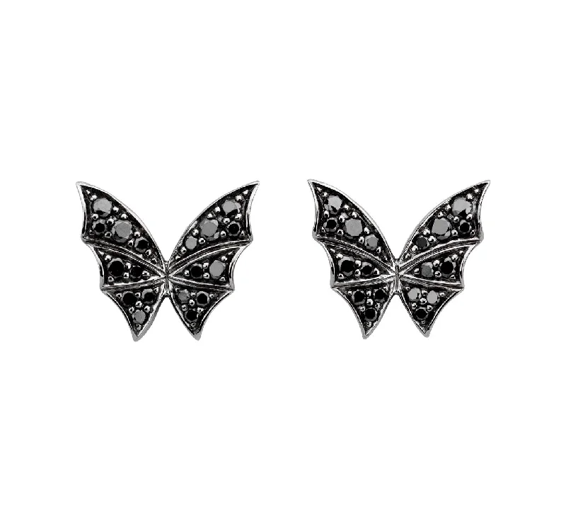 Best hoop earrings with minimal embellishments for a sleek and modern look-Black Diamond Fly by Night Pave Studs