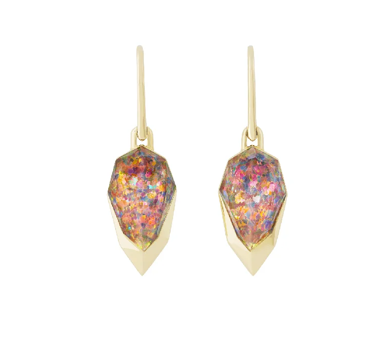 Hoop earrings with faceted crystals for added sparkle and shine-Double Dipped Crystal Haze Earrings in Fire Opalescent