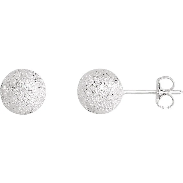 Hoop earrings with enamel stripes for a colorful and eye-catching design-Ball Studs - Sterling Silver Sparkle