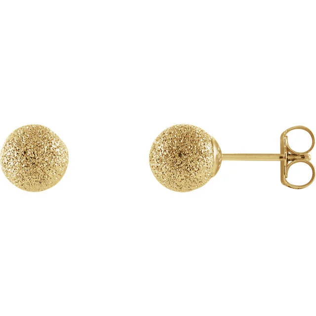 Hoop earrings with colorful beads for a fun and playful vibe-Ball Studs - 14k Yellow Gold Sparkle