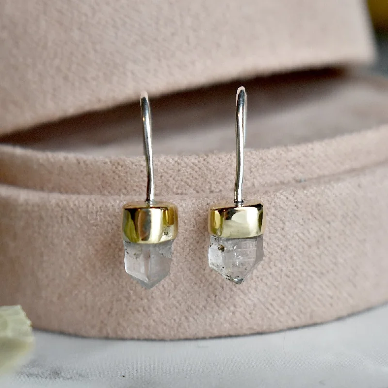 Hoop earrings with infinity loop designs for a continuous and eternal shape-Capped Quartz Drop Earring