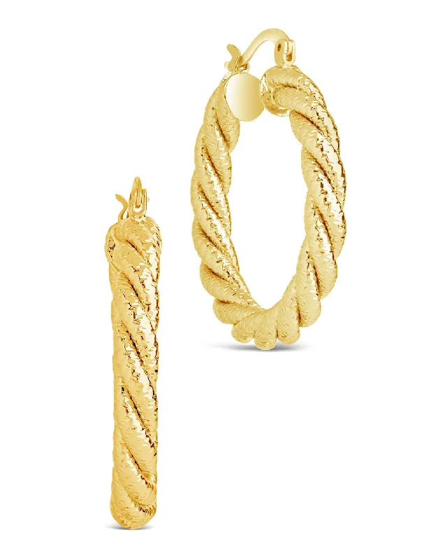 Best hoop earrings with snake chain details for a sleek and modern touch-Cerys Statement Woven Hoop Earrings