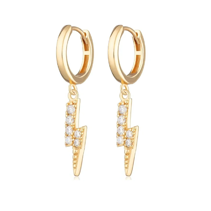 Best hoop earrings with detachable studs for a versatile and adjustable accessory-Children's Lightning Bolt Earrings - Yellow Gold