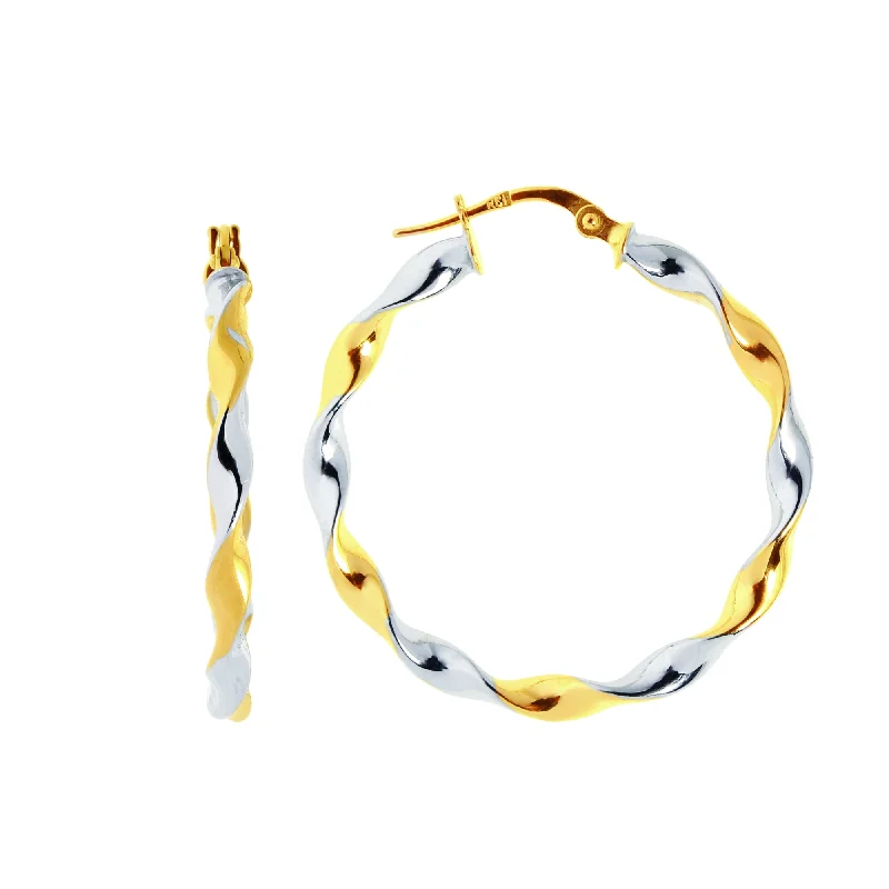 Best hoop earrings with snake chain details for a sleek and modern touch-14K Gold Medium Round Twist Hoop Earring