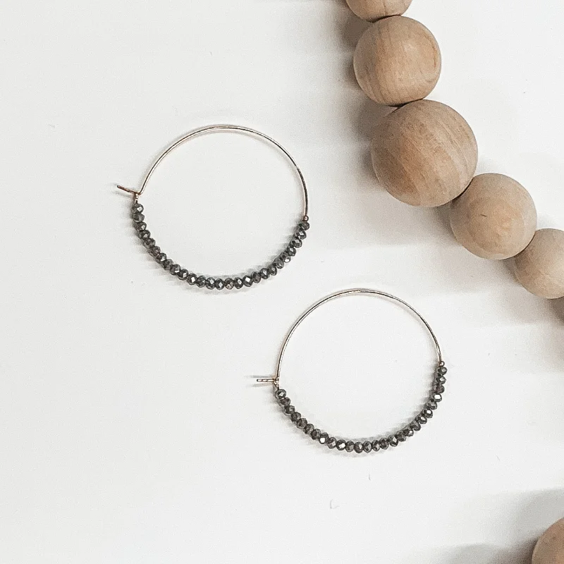 Best hoop earrings with sparkling cubic zirconia for a brilliant, budget-friendly effect-Bubbly Bliss Gold Hoops in Grey