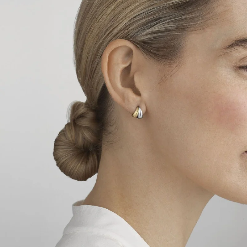 Best hoop earrings with satin ribbons for a soft, feminine appearance-Curve 18K Gold and Silver Studs