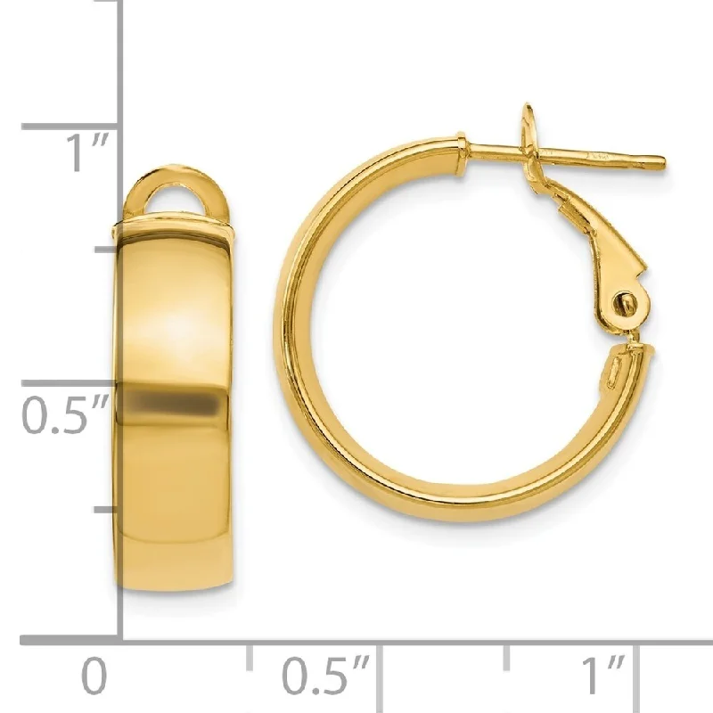 Hoop earrings with abstract shapes for an artistic and creative touch-Diamond2Deal 10k Yellow Gold 5.8mm Polished Hoop Earrings (L-18mm, W-5mm)