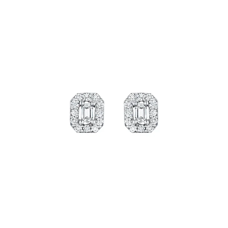 Hoop earrings with crescent moon shapes for a celestial and mystical appearance-Emerald Cut Diamond Earrings