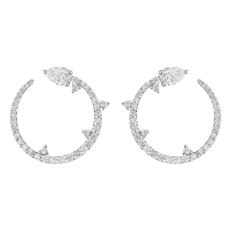 Best hoop earrings with matching bracelets for a coordinated jewelry set-Diamond Forward Facing Constellation Hoops