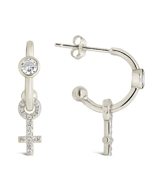 Hoop earrings with dangling charms for a playful and fun look-Sterling Silver Freya CZ Hoop Earrings