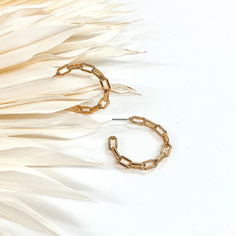 Hoop earrings with twisted metal designs for a dynamic and modern style-Frozen in Time Hoops in Gold