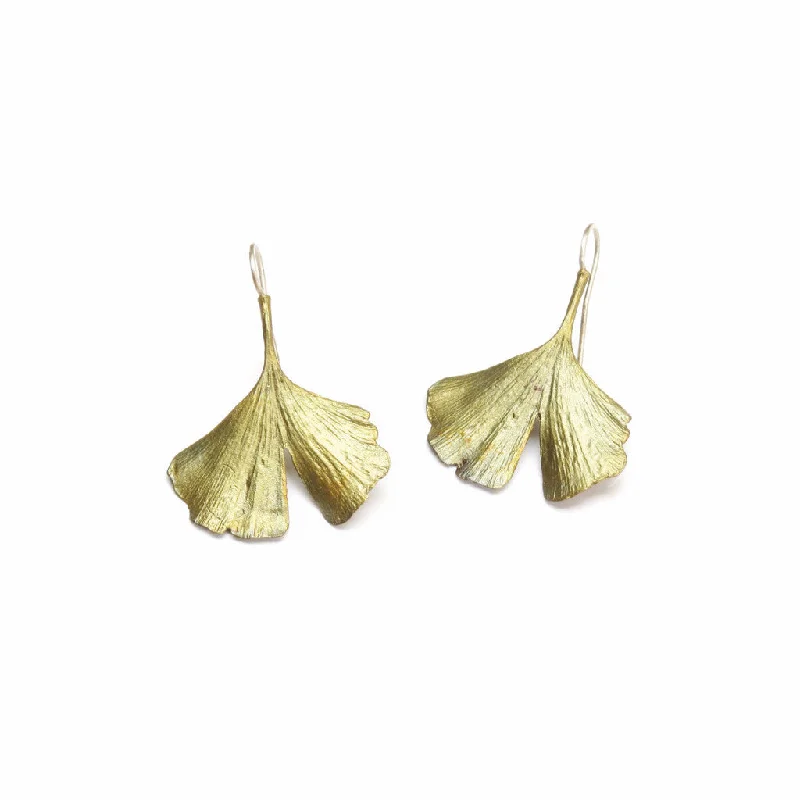 Hoop earrings with open designs for a modern, lighthearted vibe-Ginkgo Leaf Earrings