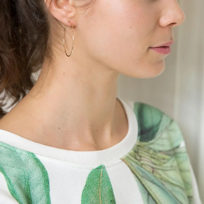 Hoop earrings with abstract shapes for an artistic and creative touch-Hammered Round Hoops