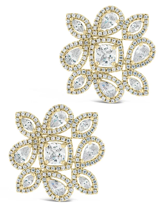 Hoop earrings with oversized designs for a bold, fashion-forward statement-Kelsea CZ Statement Studs Earrings