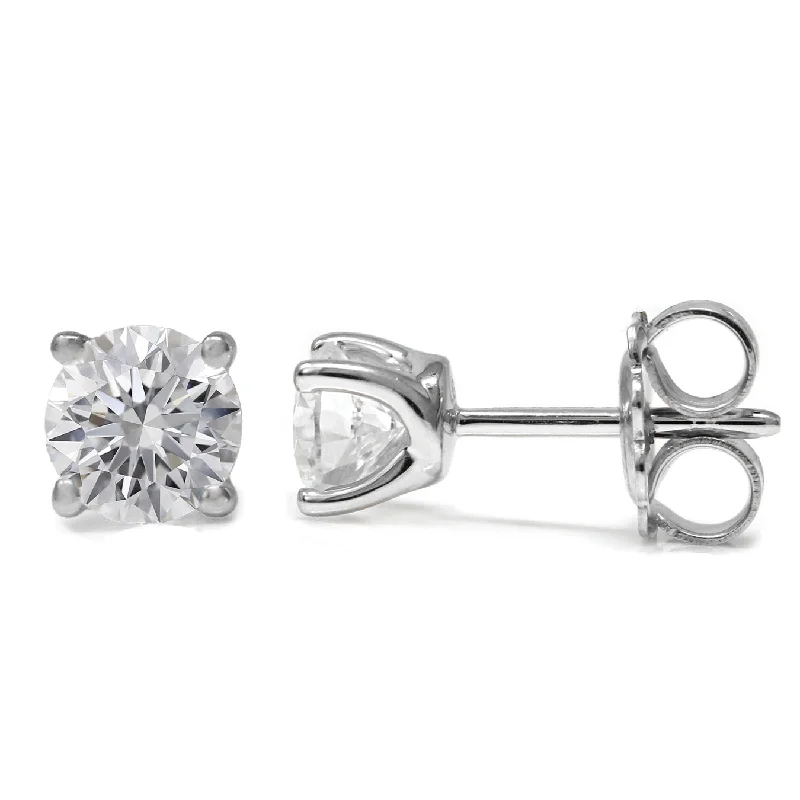 Hoop earrings with luxe velvet finishes for a rich and luxurious touch-Lab Diamond Earrings - 1ct