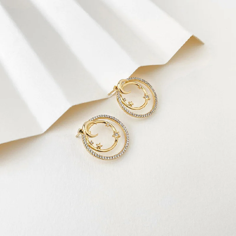 Hoop earrings with infinity loop designs for a continuous and eternal shape-Midnight Hour Gold Earrings