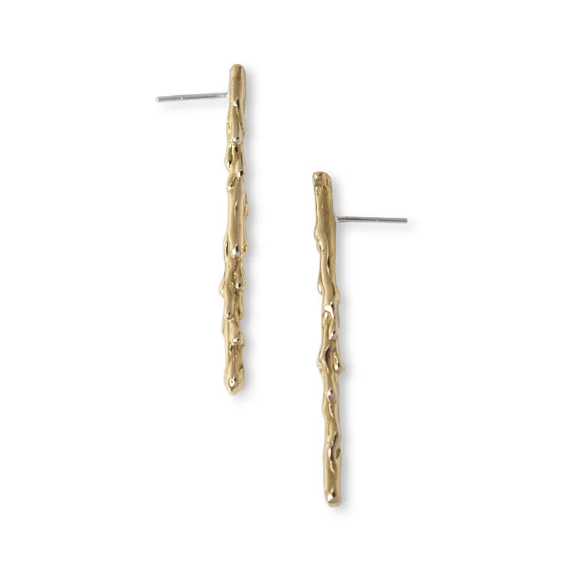 Best hoop earrings with minimalist designs for a clean and modern aesthetic-Molten Bar Studs