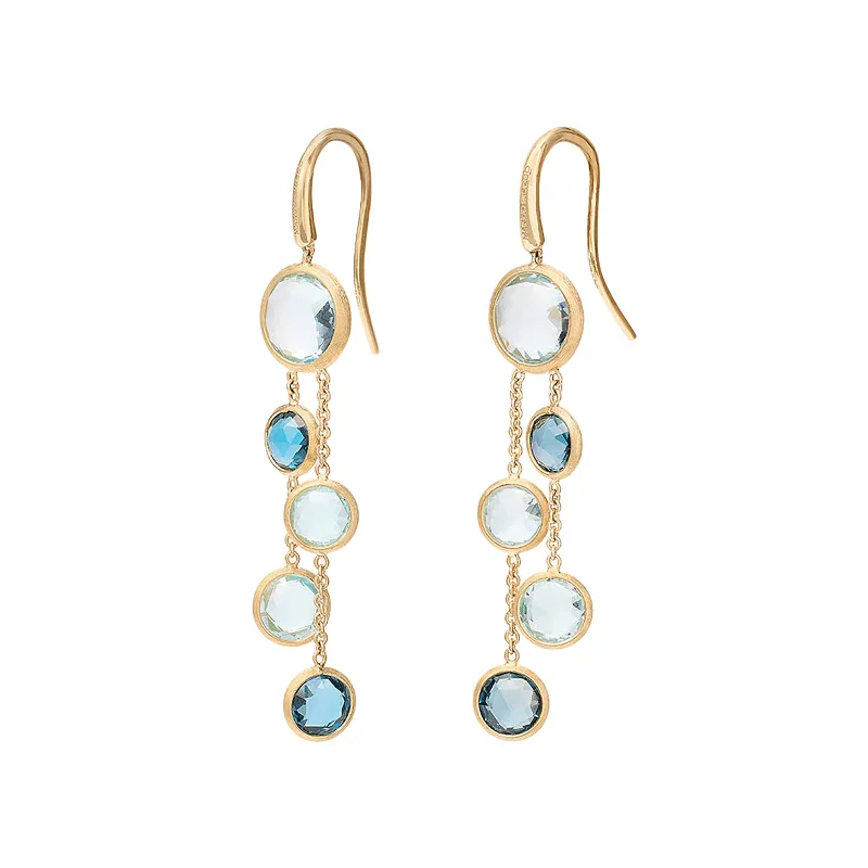 Hoop earrings with leather accents for a sleek and bold combination-Jaipur Color Blue Topaz Earrings