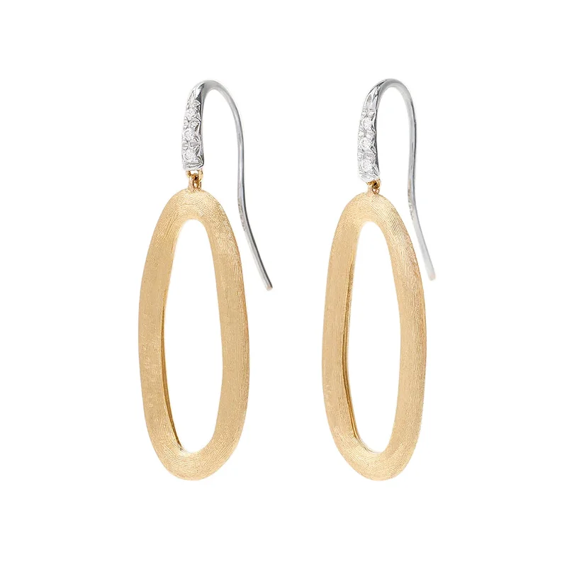 Best hoop earrings with geometric cuts for a sharp, modern appeal-Jaipur Oval Link Diamond Hook Earrings