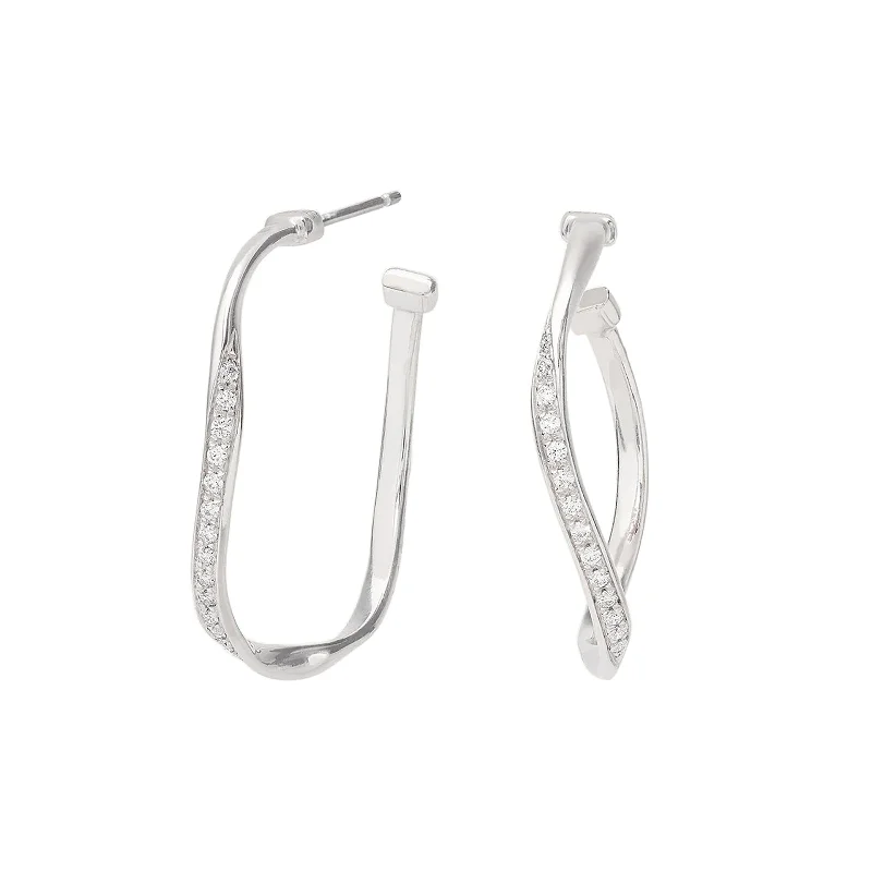 Best hoop earrings with vintage rhinestone embellishments for a retro-glam effect-Marrakech Twisted Diamond Hoop Earrings