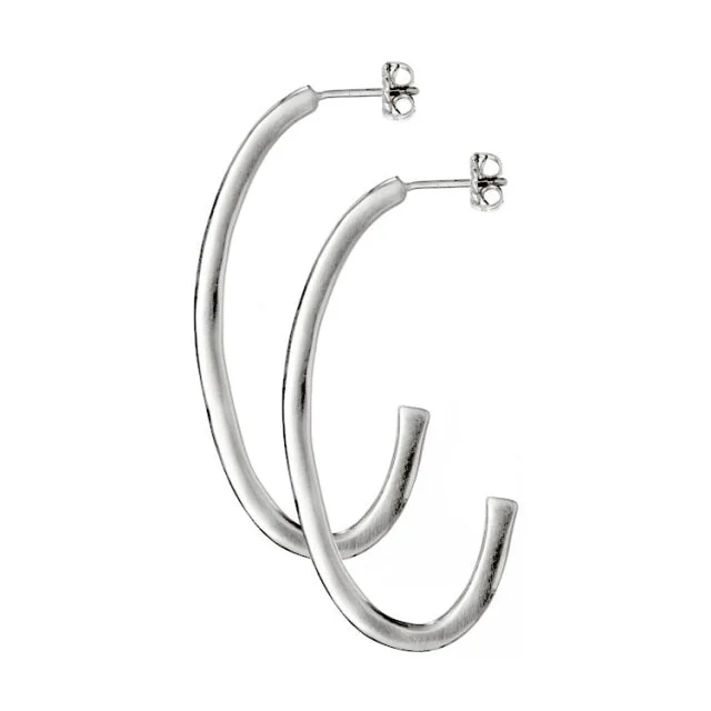 Best hoop earrings with geometric pendants for a modern, chic appeal-Ovalette Hoops