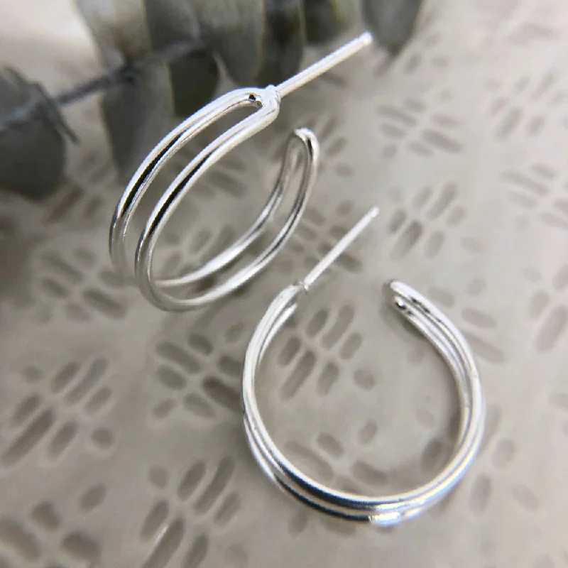 Best hoop earrings with gold-plated finishes for an affordable luxury vibe-Pathway Hoops