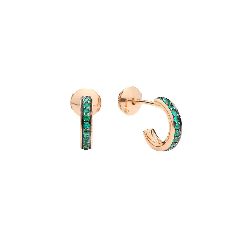 Hoop earrings with polished metal for a shiny and high-quality finish-Emerald Together Earrings