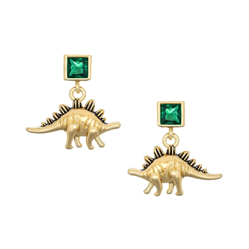 Hoop earrings with a matte finish for a sleek and sophisticated appearance-Stegosaurus Earrings