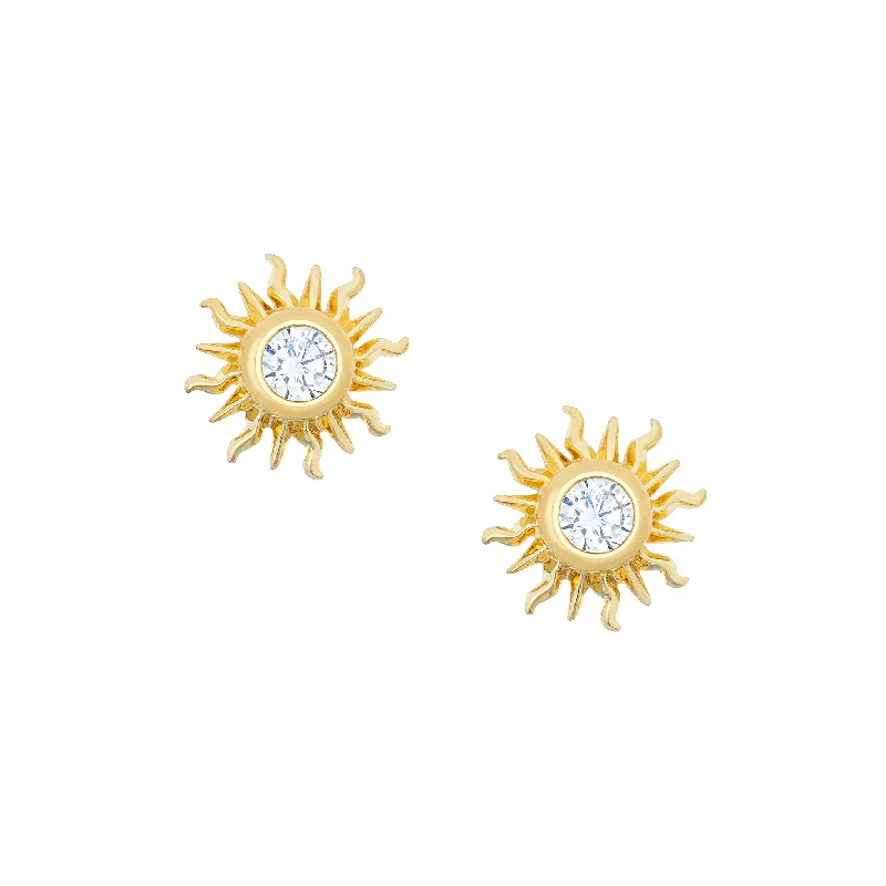 Best hoop earrings with gold for a luxurious and timeless look-Sun Studs