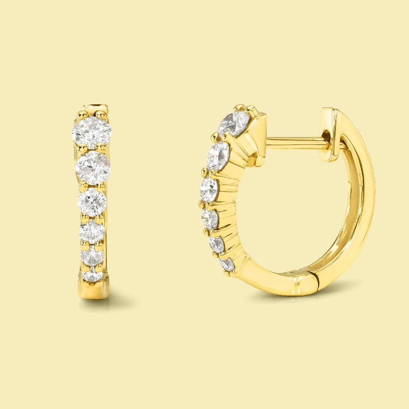 Best hoop earrings with geometric shapes for a modern and artistic appeal-The Audrey, Classic Graduated Huggie Diamond Earrings