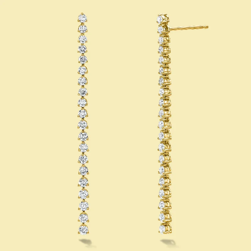 Large hoop earrings for a bold and statement-making fashion accessory-The Naomi, Dangle Drop Diamond Earrings