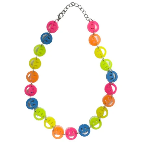 Beautiful necklaces and pendants with natural stones for an earthy, organic vibe-Acrylic Neon Smile Necklace