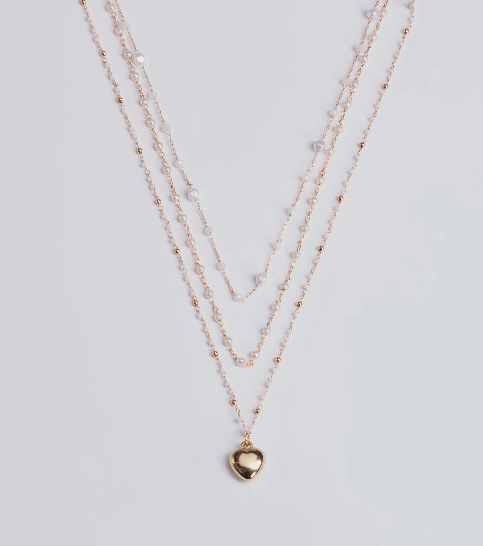 Best necklaces and pendants with vintage lockets for a nostalgic, sentimental look-All My Heart Faux Pearl Lariat Pendant Necklace Set