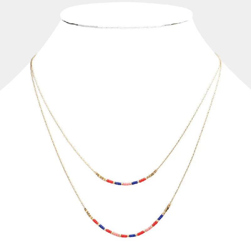 Necklaces and pendants with custom engravings for a personal, meaningful gift-Wona Trading Necklace Layered Bib Necklace