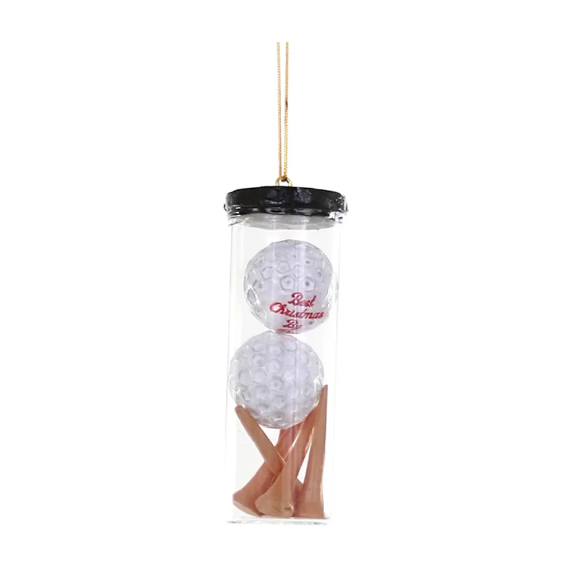 Unique necklaces and pendants with gemstones for a colorful and vibrant statement-Golf Balls & Tees Ornament