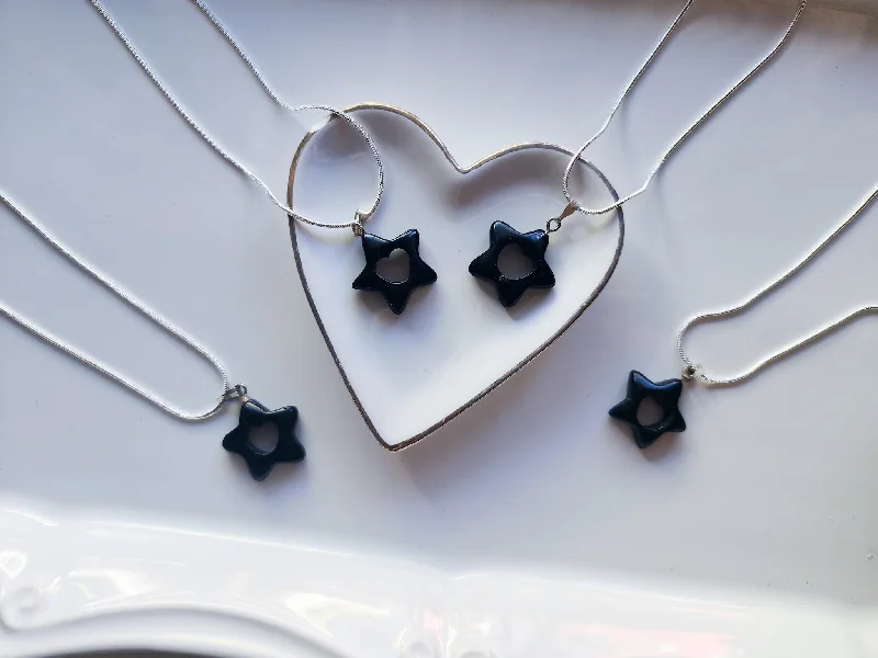 Best necklaces and pendants with intertwined designs for a symbol of unity-Heart in Star Onyx Necklace