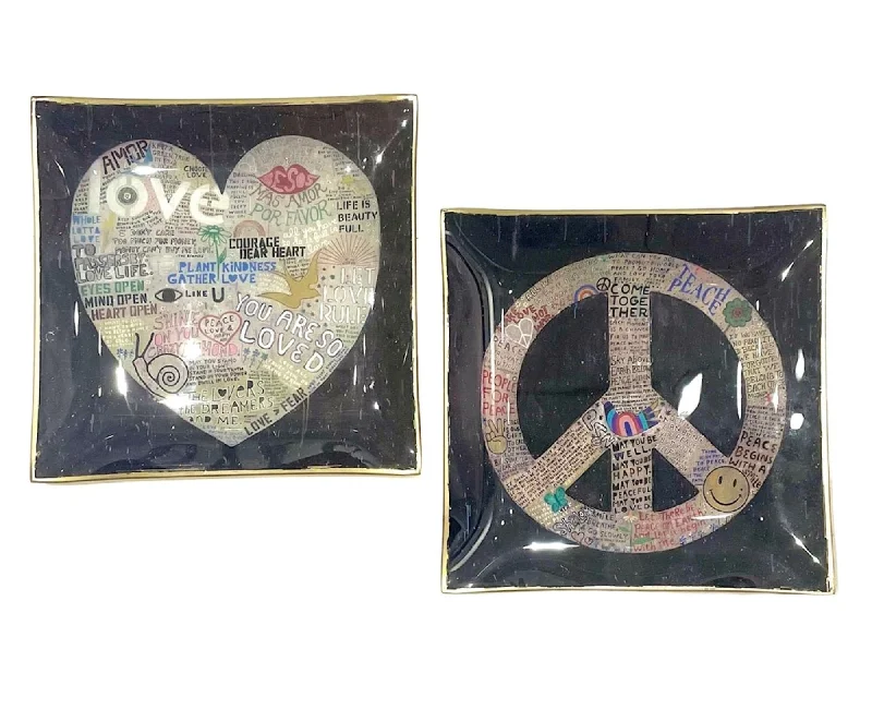 Beautiful necklaces and pendants with moon and star charms for a dreamy effect-Large Square Decoupage Plate