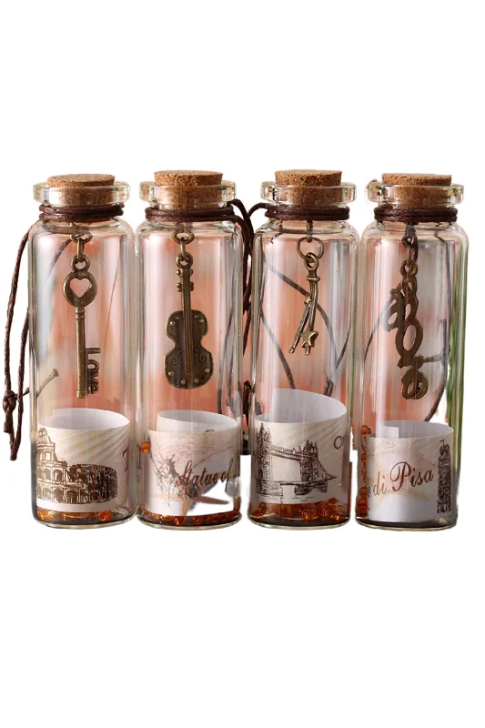 Necklaces and pendants with pearls for a classic and sophisticated touch-Letters Message in a Wishing Bottle Favors CGF0236 (Set of 12 pcs)