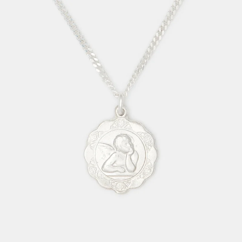 Best necklaces and pendants with personalized coordinates for a special keepsake-Luna Medallion Necklace in Silver for Him