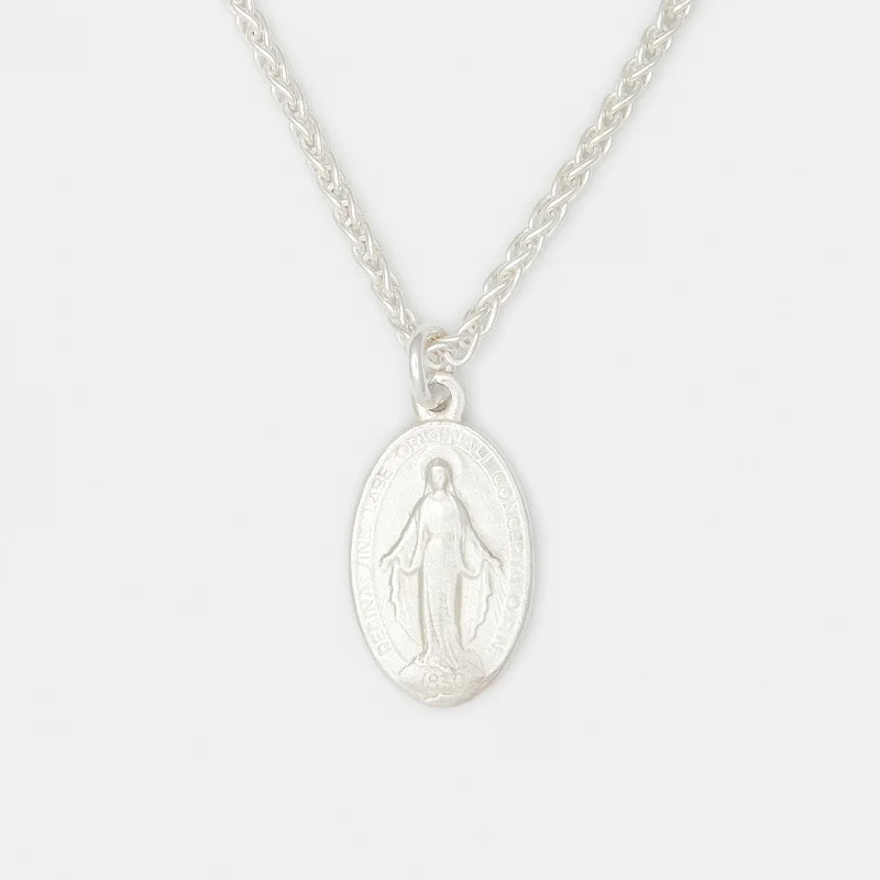 Necklaces and pendants with custom designs for a completely unique jewelry piece-Madonna Necklace in Silver for Him