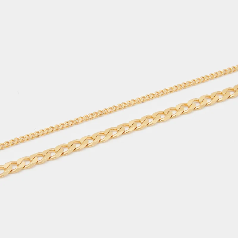 Necklaces and pendants with pearls for a classic and sophisticated touch-Stack Cuban Chains in Gold for her