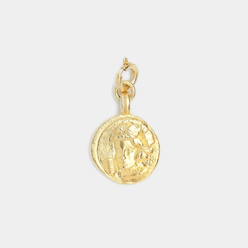 Beautiful necklaces and pendants with natural stones for an earthy, organic vibe-Theodora Charm in Gold : The Fearless lover