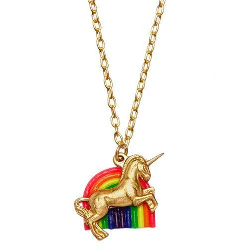 Stunning necklaces and pendants with sapphire gemstones for a luxurious blue hue-Unicorn and Rainbow Necklace