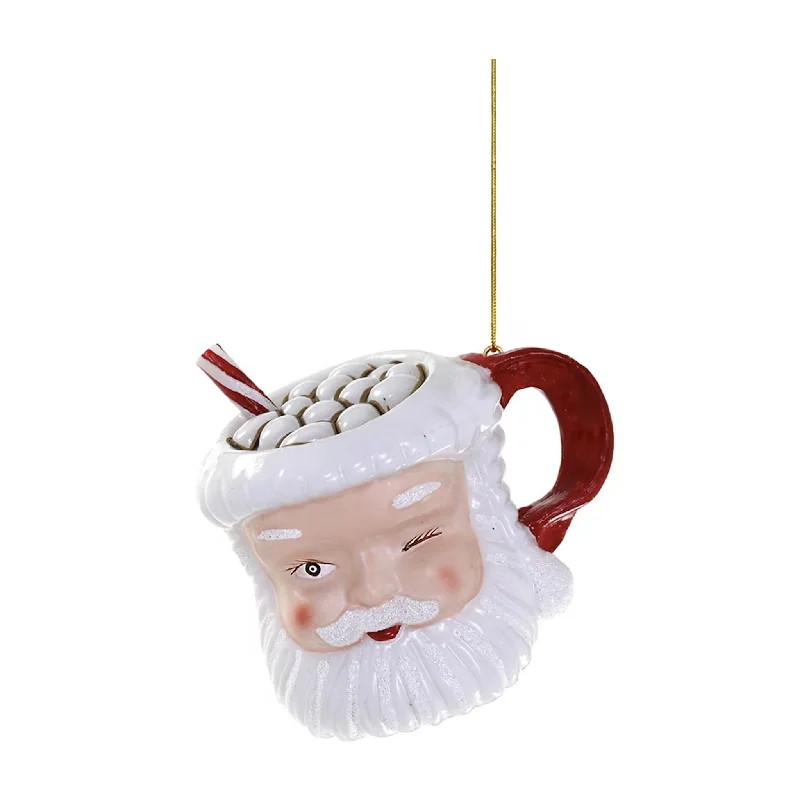 Unique necklaces and pendants with vintage-inspired designs for timeless appeal-Vintage Santa Mug Ornament