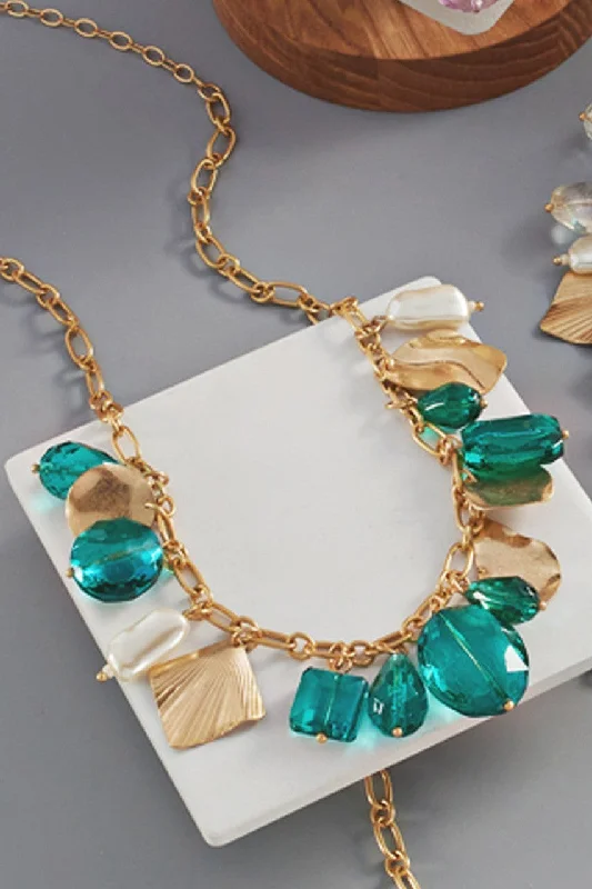 Layered necklaces and pendants for a trendy and fashionable stacked look-Wona Trading Necklace Bead Metal Link Necklace